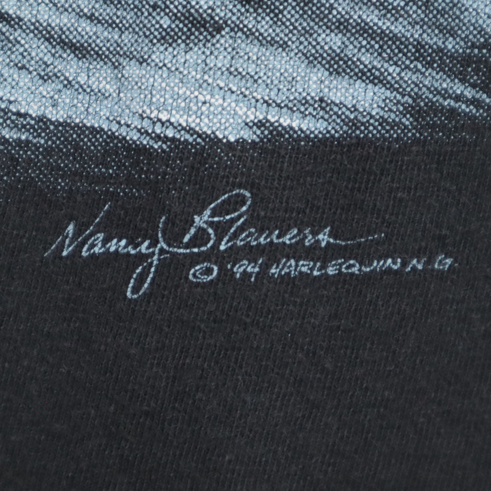 ヘインズ 90s USA製 アニマルプリント 半袖 シングルステッチ Tシャツ XL チャコールブラック Hanes BEEFY-T オオカミ オールド ヴィンテージ メンズ