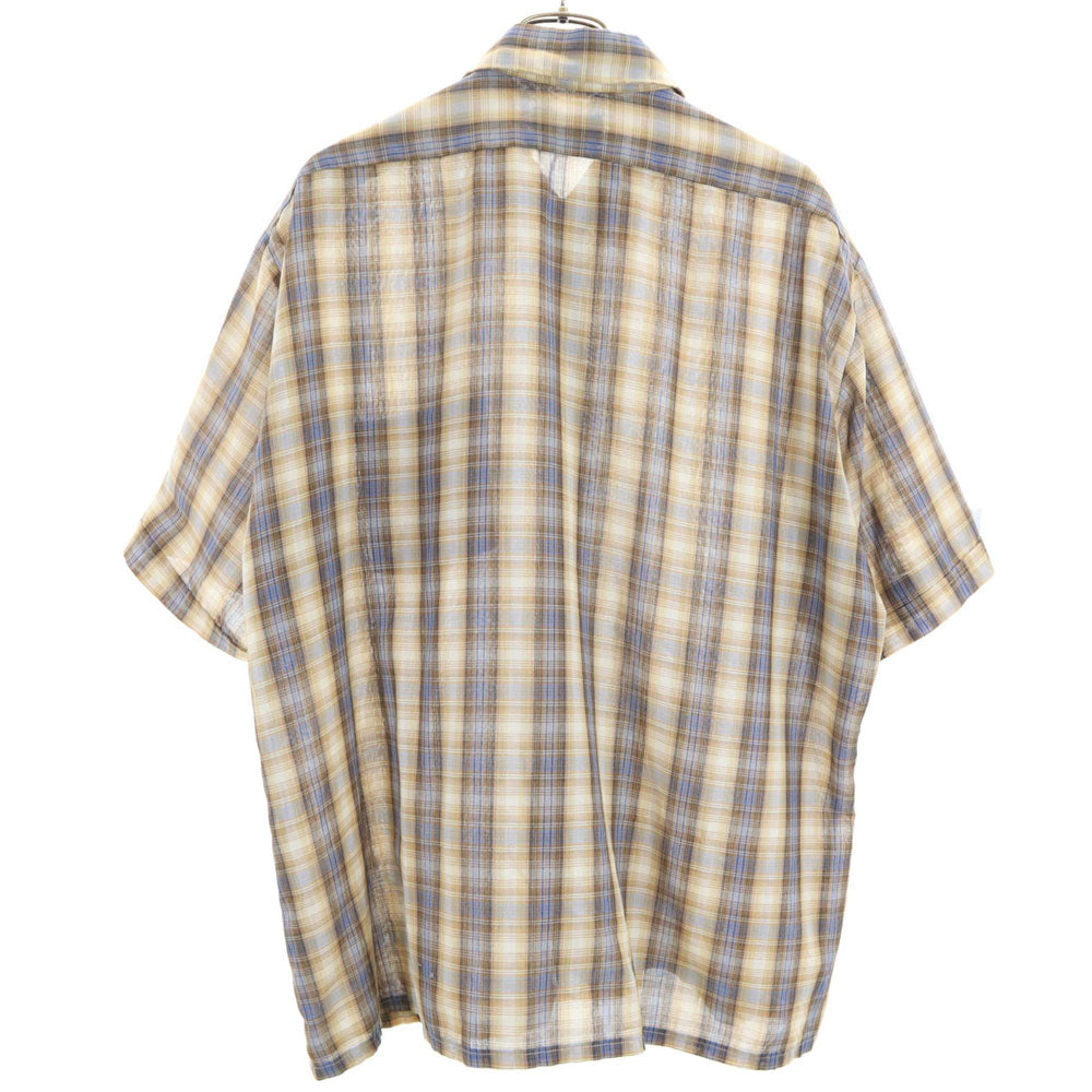 キングスポーツ 70s チェック柄 半袖 シャツ XL ベージュ系 オールド ヴィンテージ メンズ