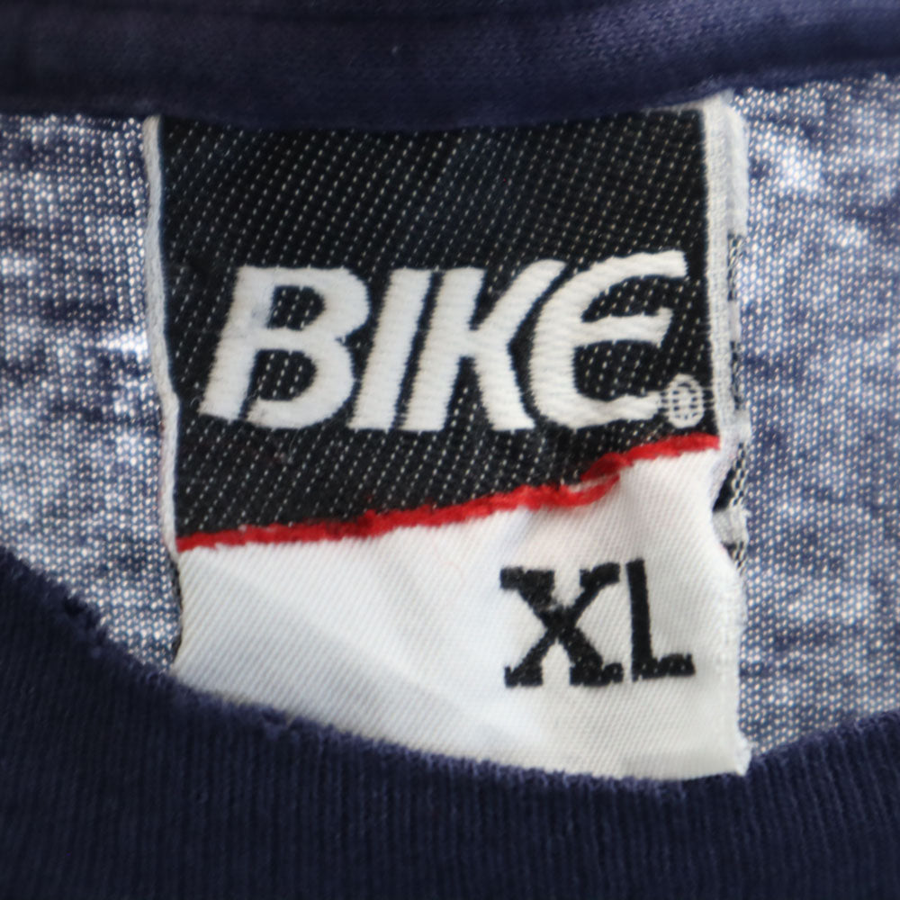 BIKE 90s USA製 半袖 Tシャツ XL ネイビー シングルステッチ オールド ヴィンテージ メンズ