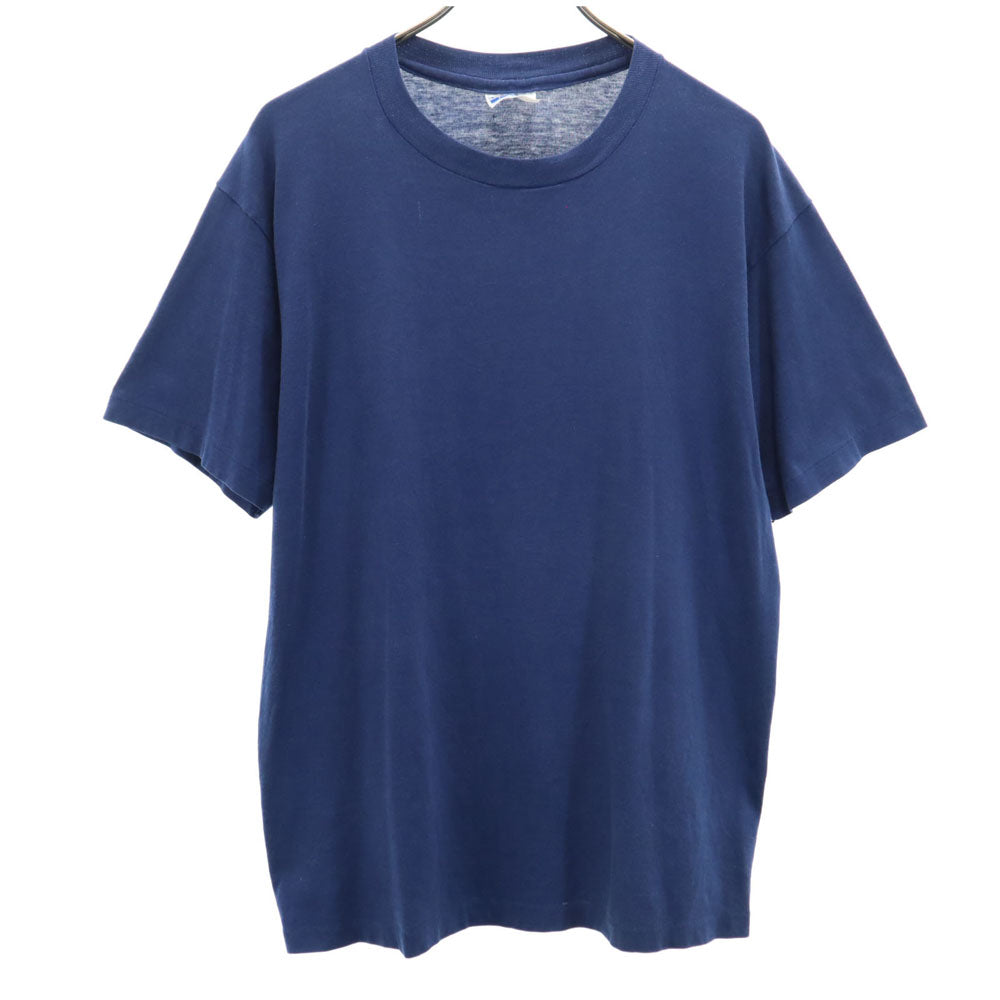 Hanes ヘインズ 80s 90s USA製 バックプリント 半袖 Tシャツ XL ネイビー シングルステッチ オールド ヴィンテージ メンズ