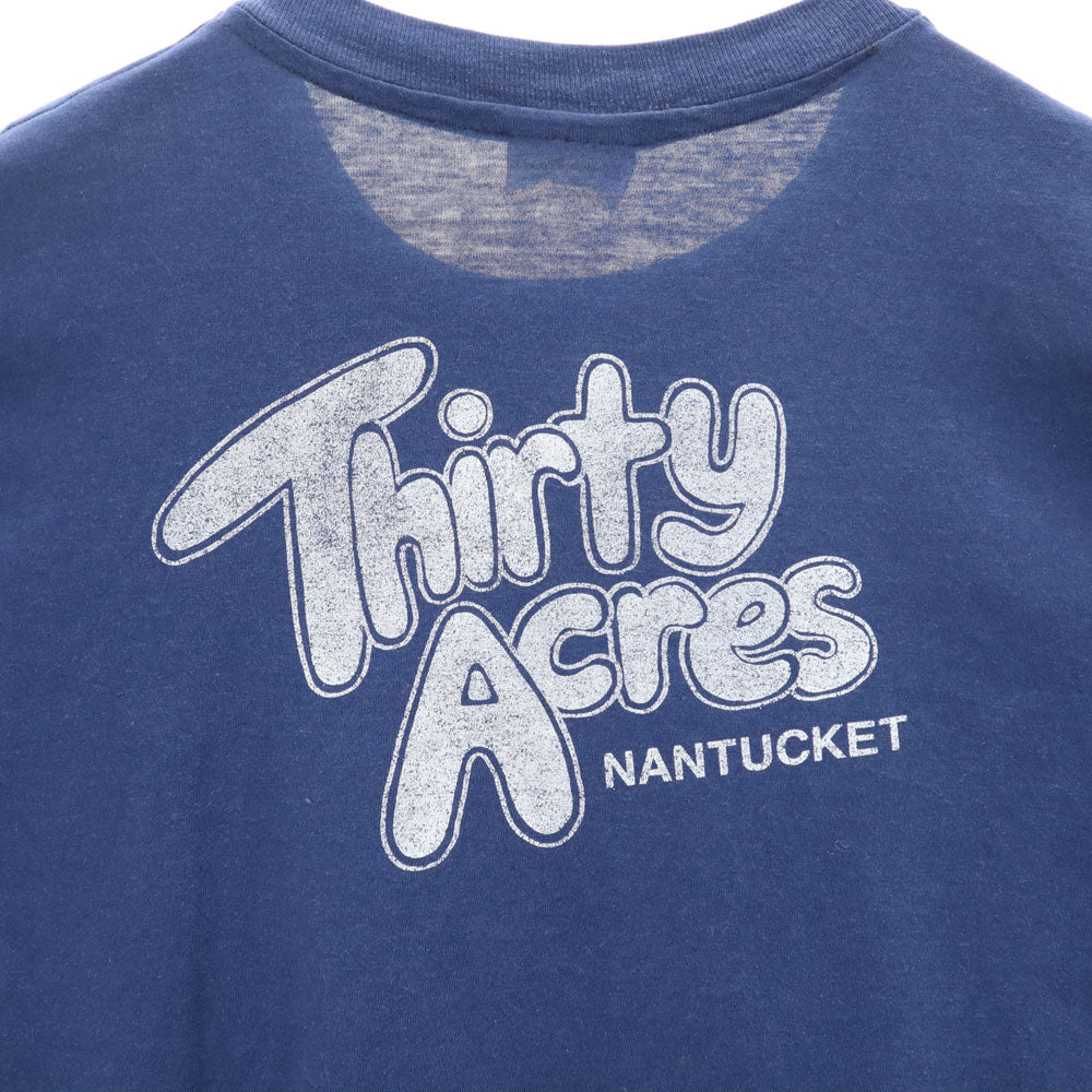 Hanes ヘインズ 80s 90s USA製 バックプリント 半袖 Tシャツ XL ネイビー シングルステッチ オールド ヴィンテージ メンズ