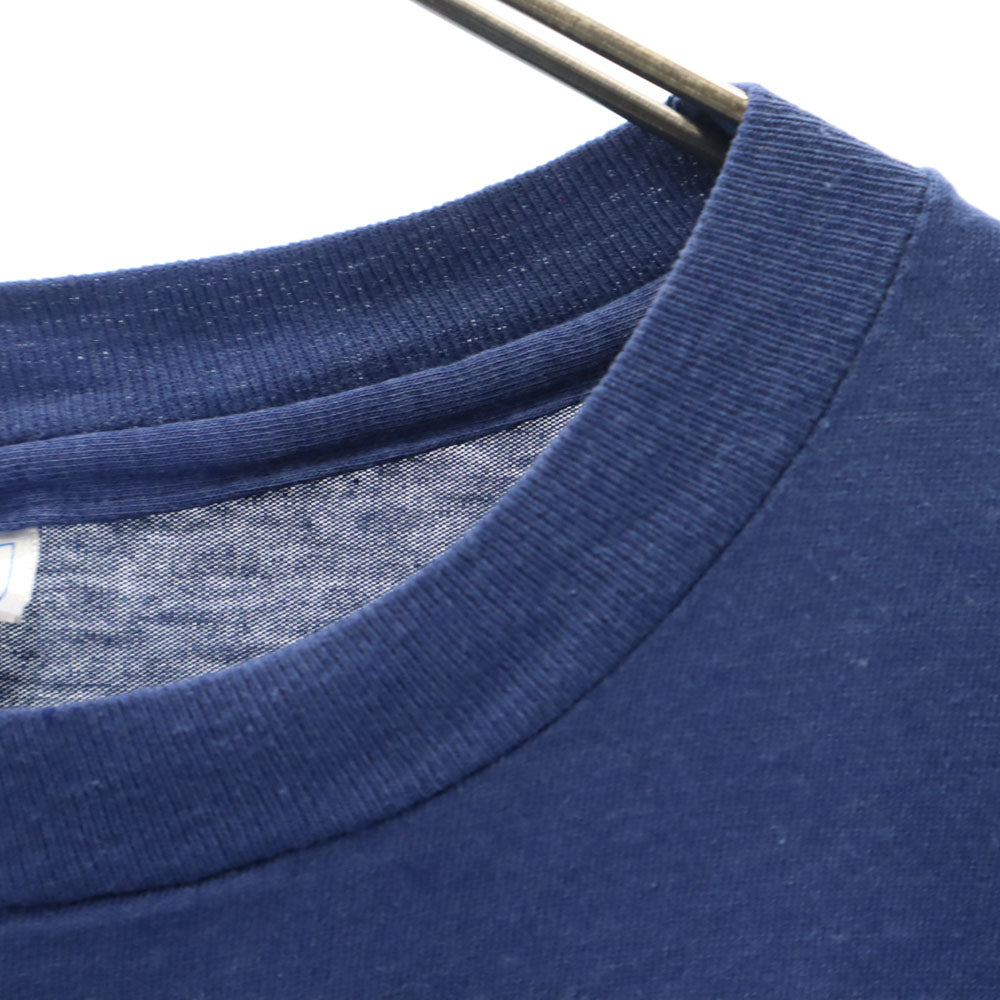 Hanes ヘインズ 80s 90s USA製 バックプリント 半袖 Tシャツ XL ネイビー シングルステッチ オールド ヴィンテージ メンズ