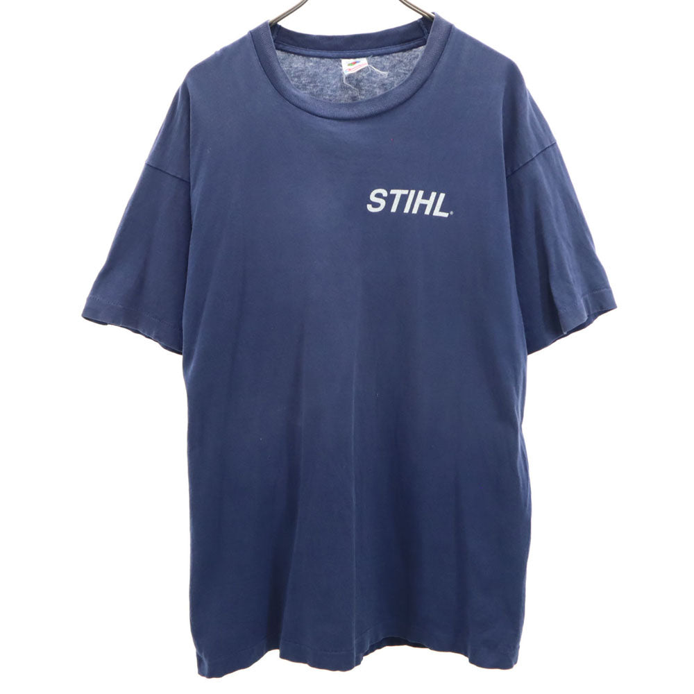 フルーツオブザルーム 90s USA製 半袖 Tシャツ XL ネイビー FRUIT OF THE LOOM シングルステッチ オールド ヴィンテージ メンズ