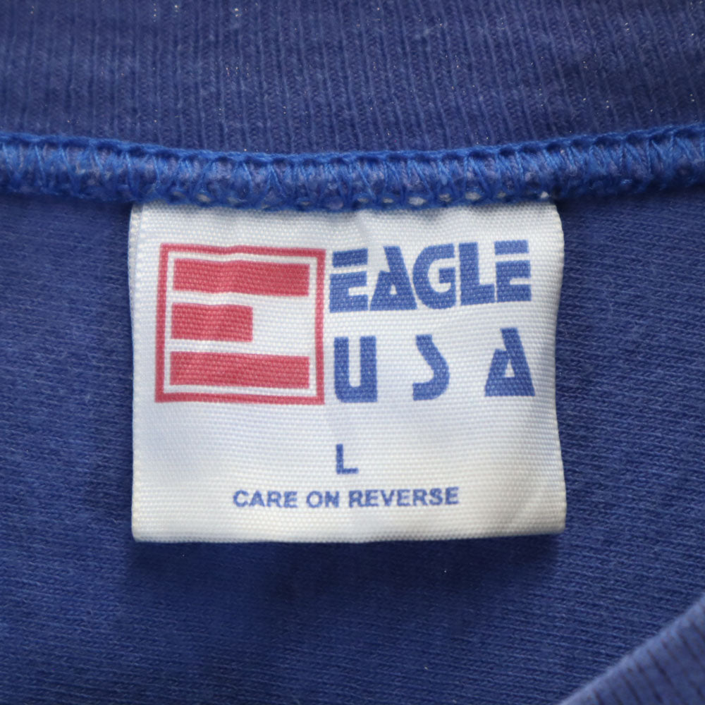 EAGLE イーグル 90s USA製 半袖 ゲーム Tシャツ L ブルー USA トリム オールド ヴィンテージ メンズ
