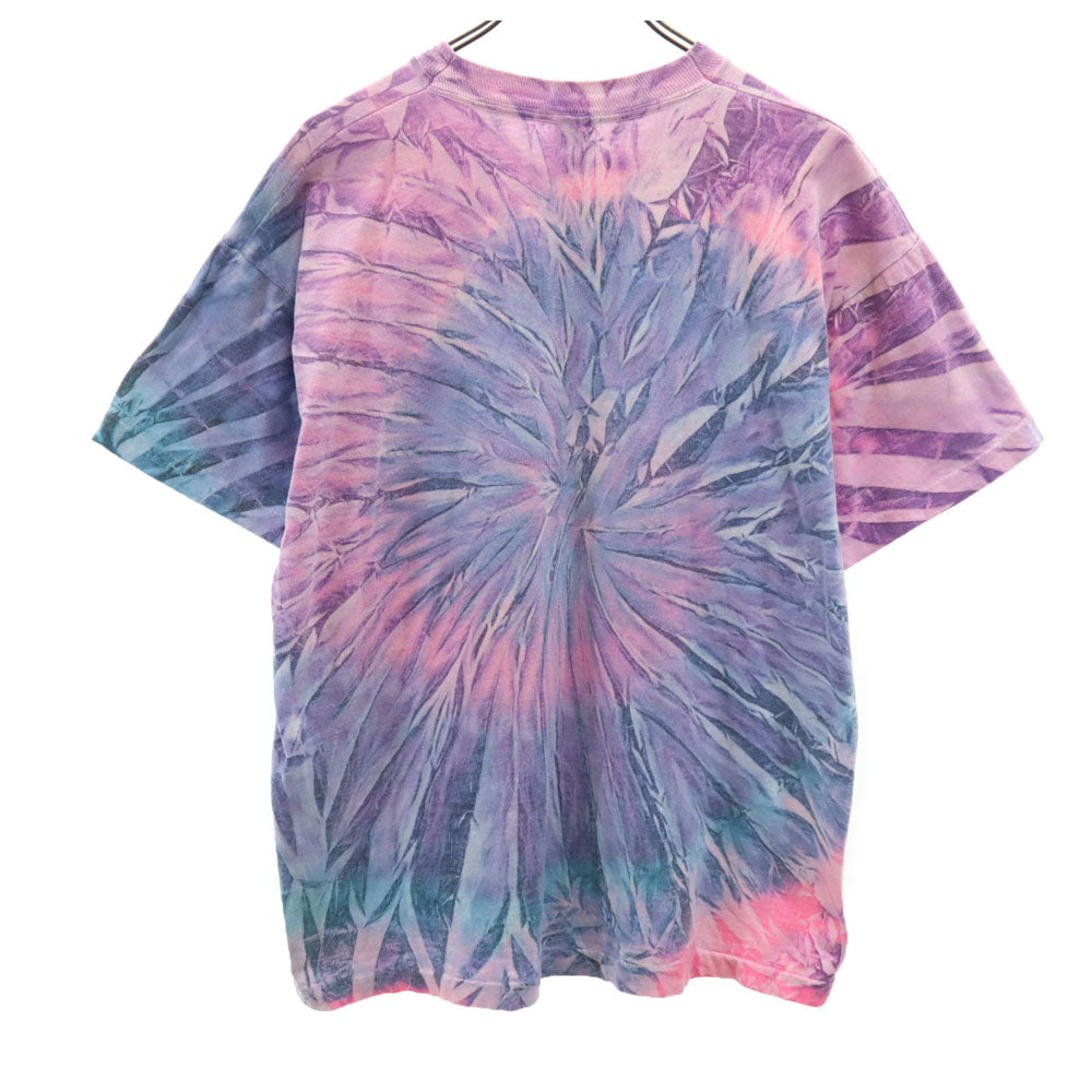 フルーツオブザルーム 90s USA製 総柄 半袖 タイダイ Tシャツ XL パープル系 FRUIT OF THE LOOM シングルステッチ オールド メンズ