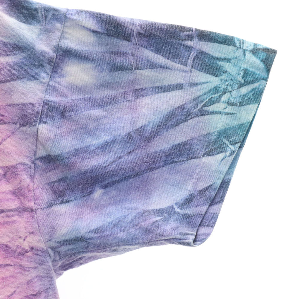 フルーツオブザルーム 90s USA製 総柄 半袖 タイダイ Tシャツ XL パープル系 FRUIT OF THE LOOM シングルステッチ オールド メンズ