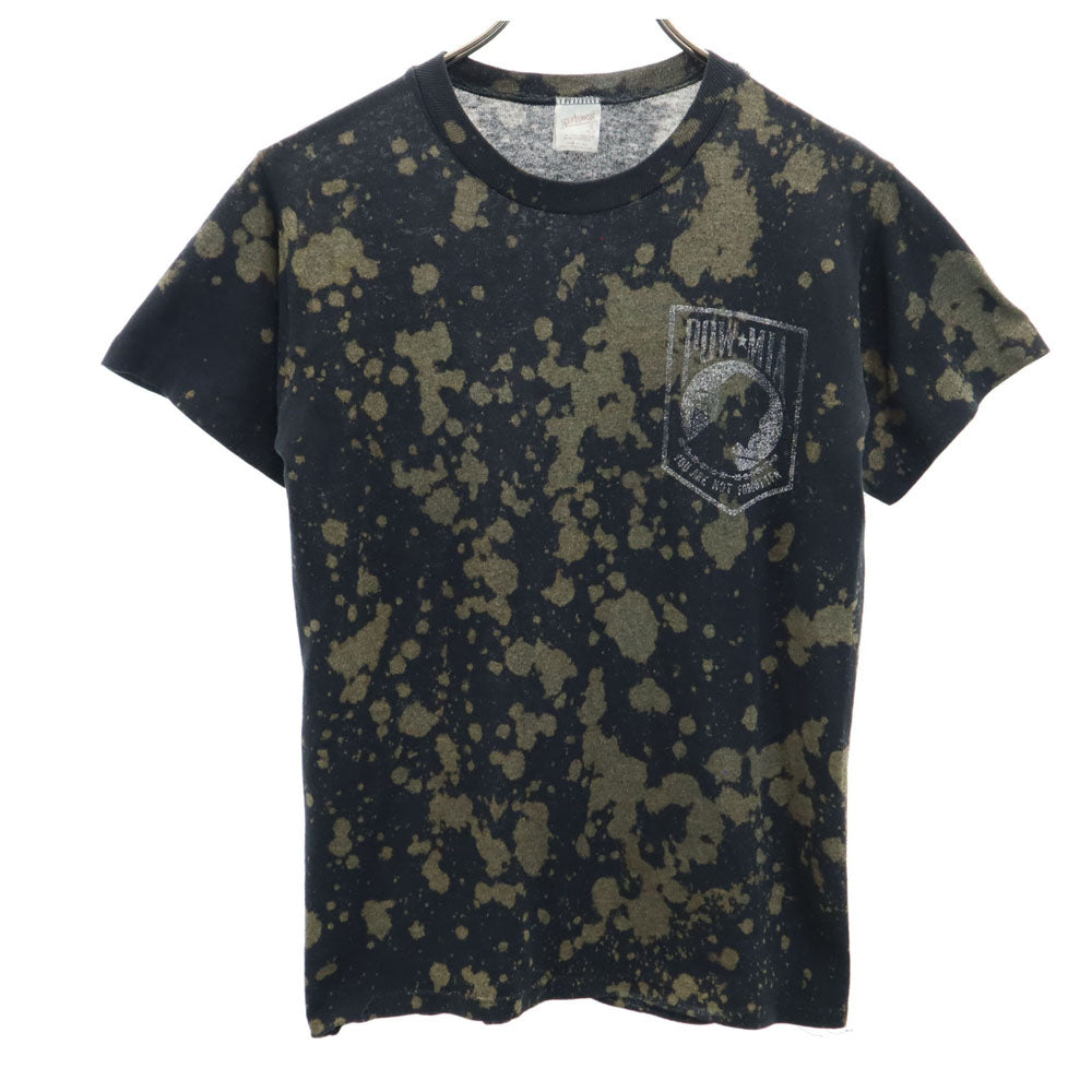 sportswear スポーツウェア 70s 80s USA製 ブリーチ加工 半袖 Tシャツ S ブラック シングルステッチ ヴィンテージ メンズ