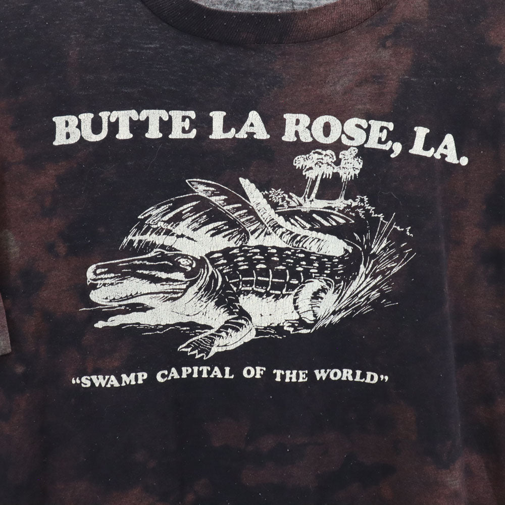 sportswear スポーツウェア 70s 80s USA製 半袖 ブリーチ加工 Tシャツ XL ブラック系 シングルステッチ ヴィンテージ メンズ