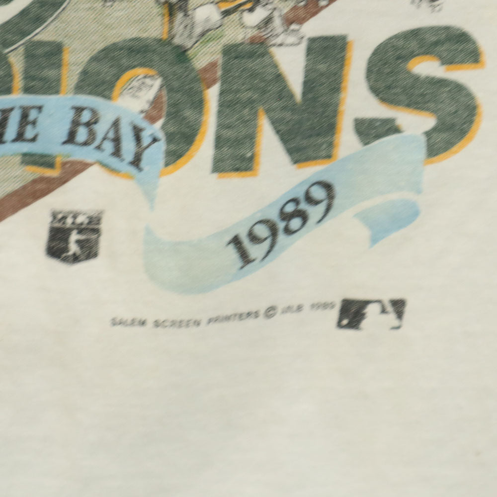 SALEM セーラム 80s USA製 オークランド アスレチックス ワールドシリーズ 半袖 Tシャツ S ホワイト シングルステッチ MLB ヴィンテージ メンズ