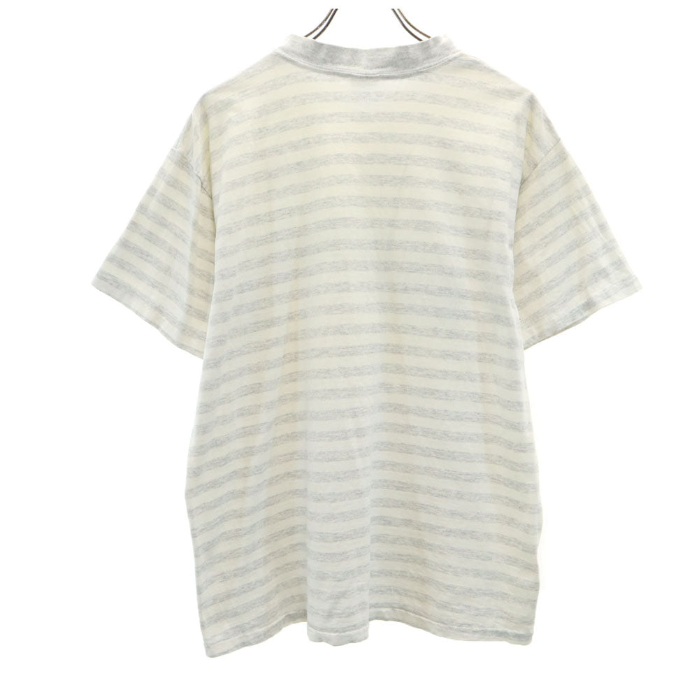 DELTA デルタ 90s USA製 ボーダー 半袖 Tシャツ XL グレー系 シングルステッチ オールド メンズ