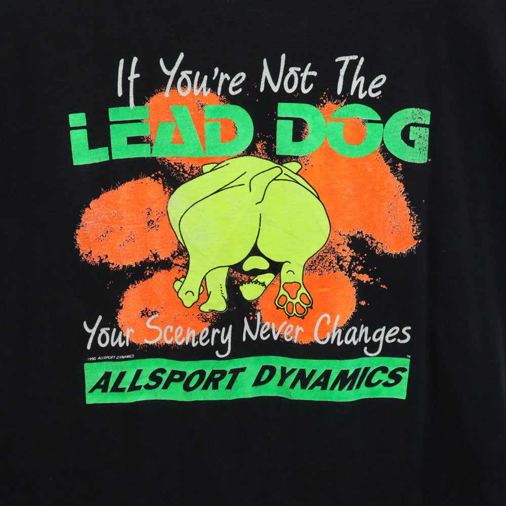 LEAD DOG 90s バックプリント 半袖 Tシャツ ブラック系 シングルステッチ オールド メンズ
