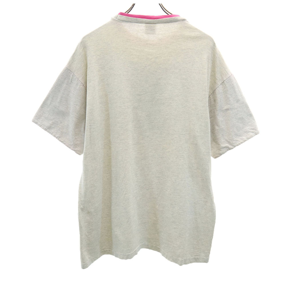 anbil アンビル 90s USA製 プリント 半袖 レイヤード Tシャツ XL グレー系 シングルステッチ オールド メンズ