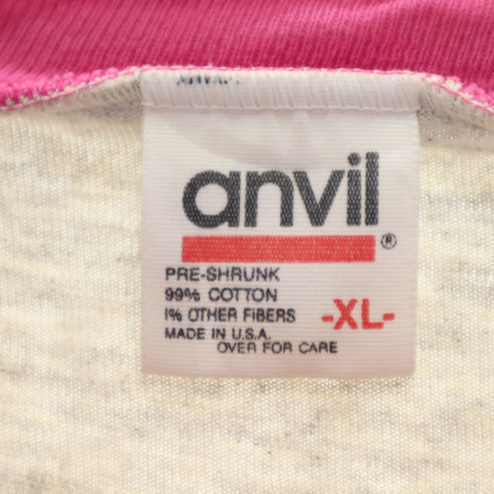 anbil アンビル 90s USA製 プリント 半袖 レイヤード Tシャツ XL グレー系 シングルステッチ オールド メンズ