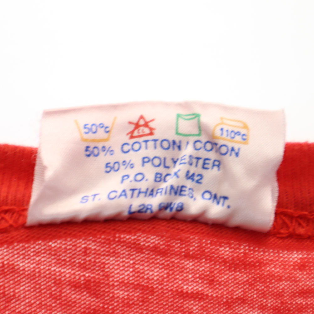 CALHOUN 90s プリント 半袖 Tシャツ L レッド系 シングルステッチ オールド メンズ