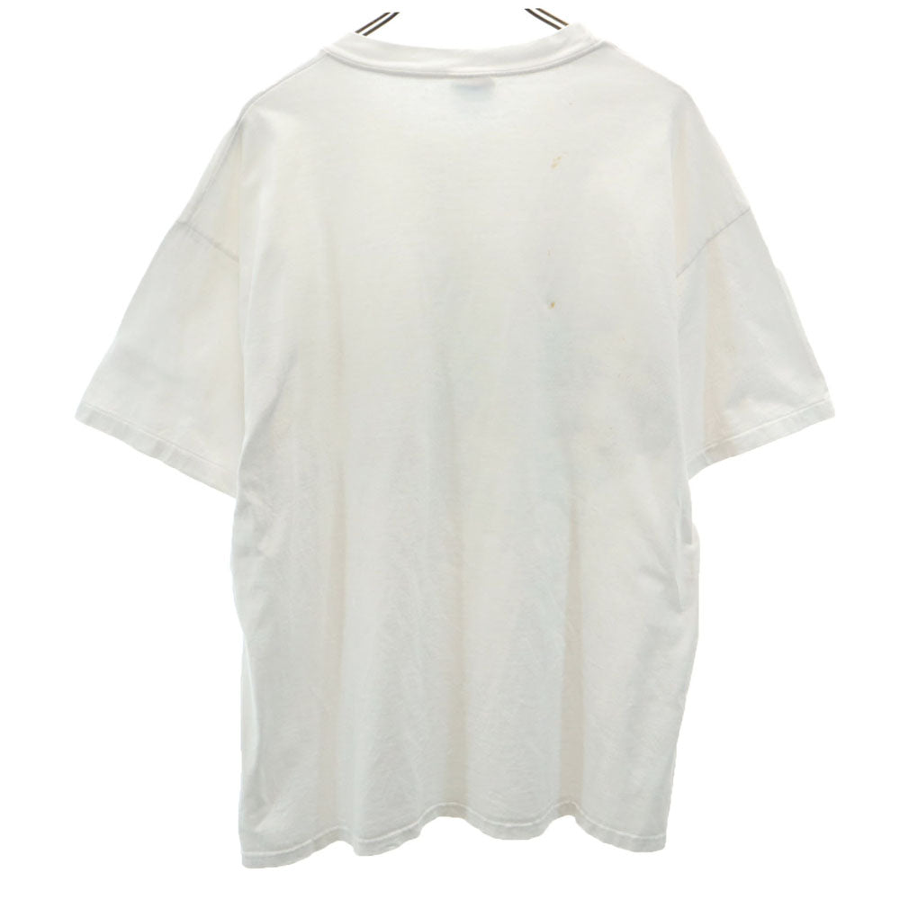 Hanes ヘインズ 90s USA製 プリント 半袖 Tシャツ XL ホワイト系 シングルステッチ オールド メンズ