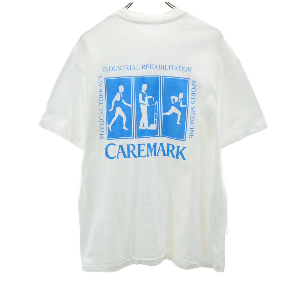 OLD オールド 90s プリント 半袖 Tシャツ ホワイト系 シングルステッチ メンズ