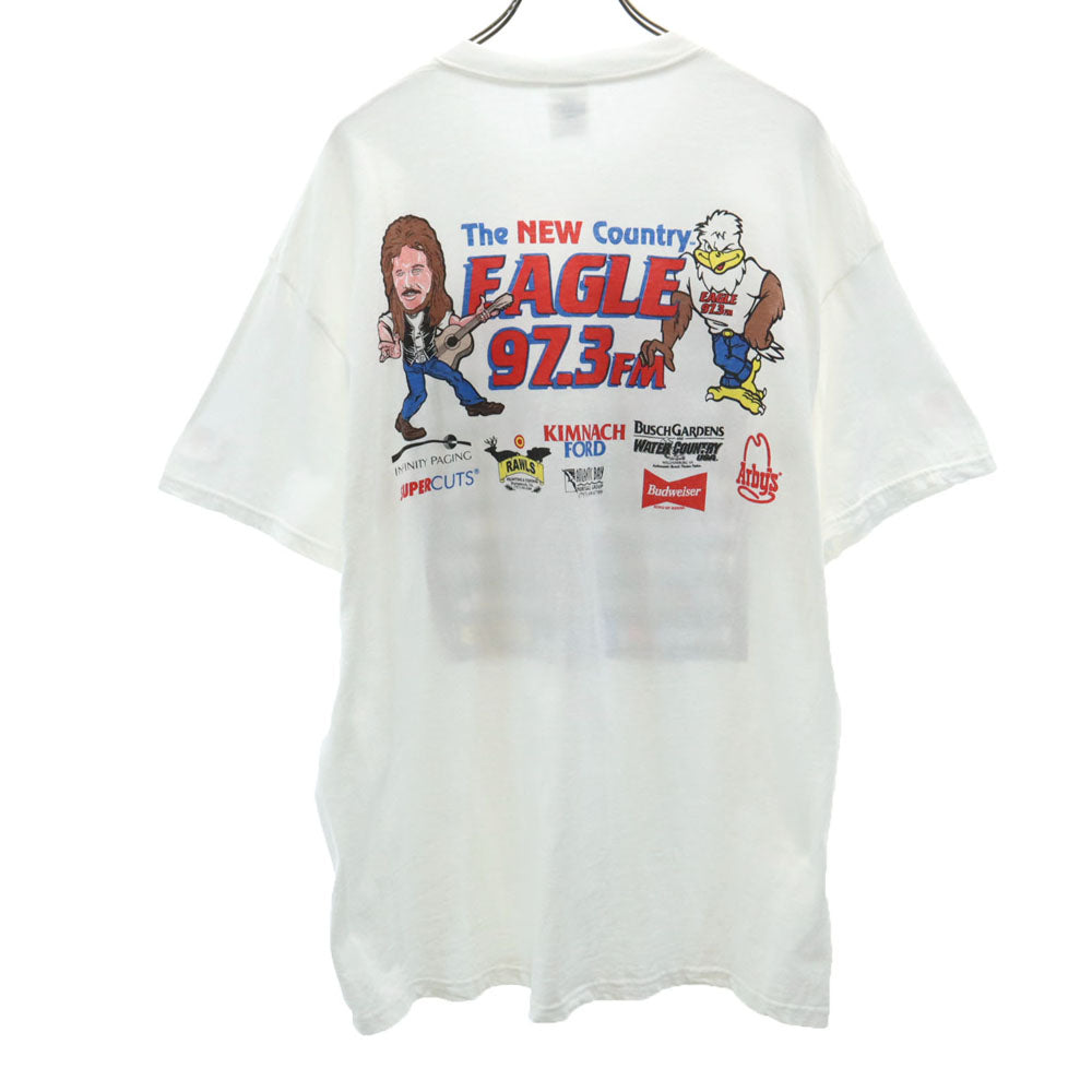 GLOBAL SPORT 90s 00s USA製 プリント 半袖 Tシャツ XL ホワイト系 オールド メンズ