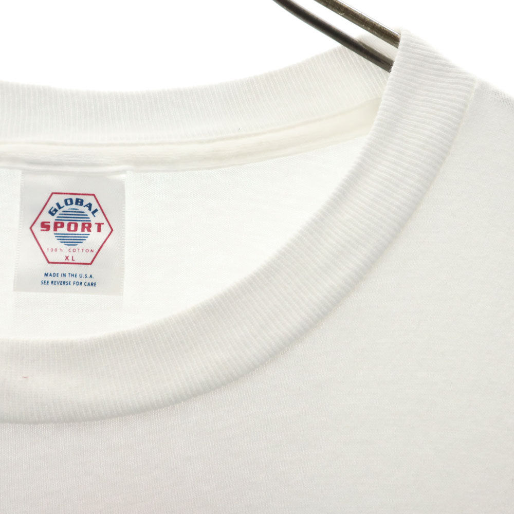 GLOBAL SPORT 90s 00s USA製 プリント 半袖 Tシャツ XL ホワイト系 オールド メンズ