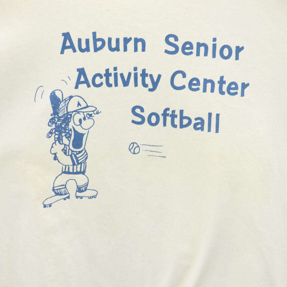 オニータ 90s USA製 プリント 半袖 Tシャツ L ホワイト系 ONEITA シングルステッチ オールド メンズ