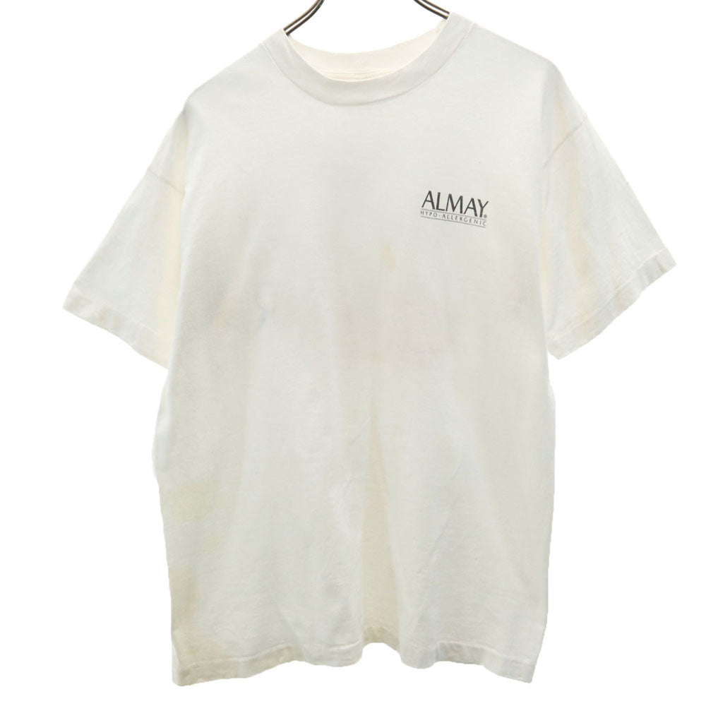 FRUIT OF THE LOOM フルーツオブザルーム 90s USA製 バックプリント 半袖 Tシャツ L ホワイト系 シングルステッチ オールド メンズ