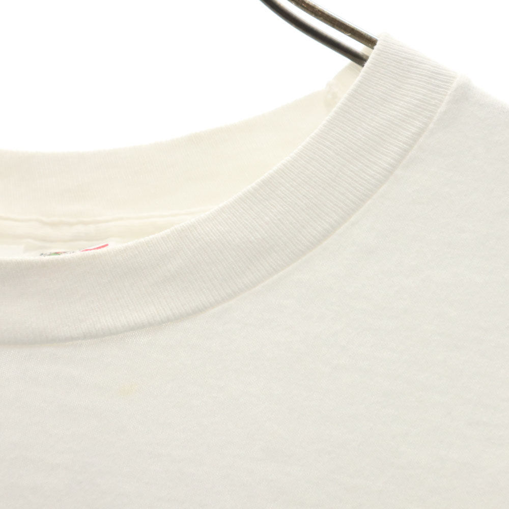 FRUIT OF THE LOOM フルーツオブザルーム 90s USA製 バックプリント 半袖 Tシャツ L ホワイト系 シングルステッチ オールド メンズ