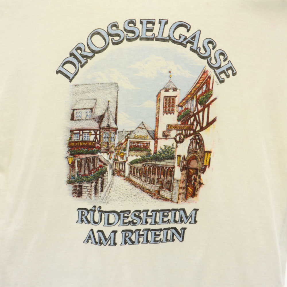 OLD オールド 90s 00s プリント 半袖 Tシャツ アイボリー メンズ