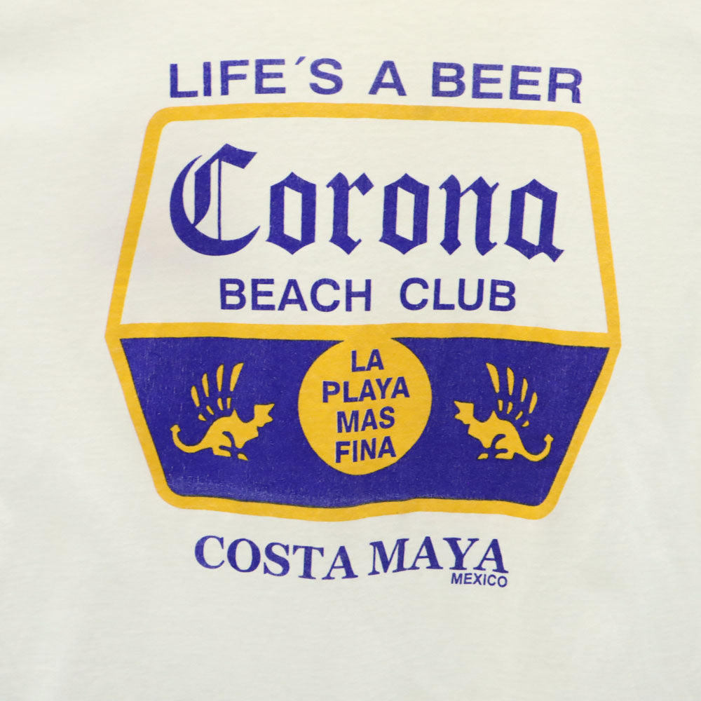 M&O 90s 00s コロナビール バックプリント 半袖 Tシャツ ホワイト M&O Corona Extra オールド メンズ