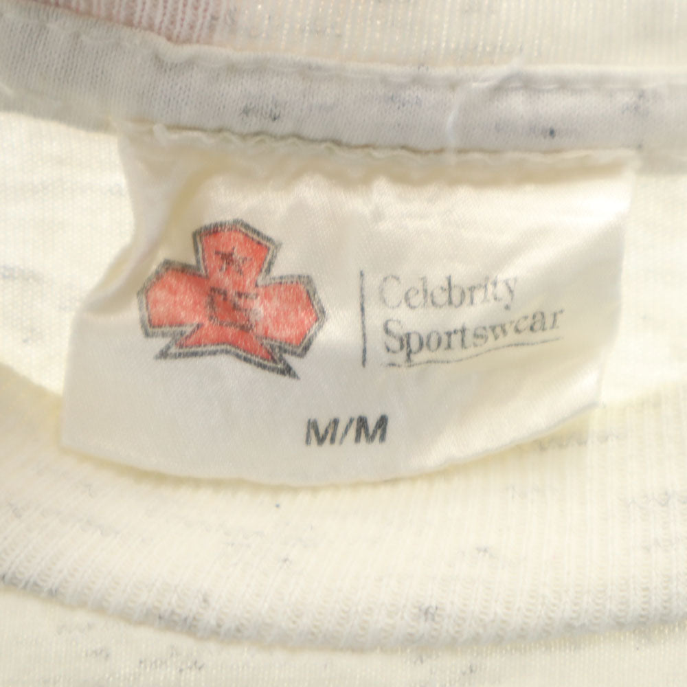 Celebrity sportswear 80s 90s カナダ製 CHEGWIN CHARGERS プリント 半袖 Tシャツ M ライトグレー シングルステッチ カレッジ オールド メンズ