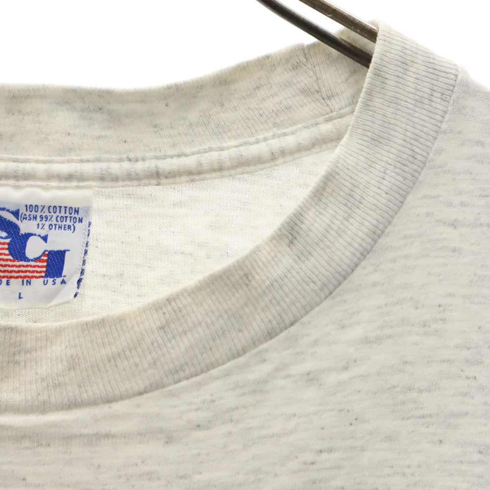 SCI 90s USA製 ヨット 半袖 シングルステッチ オールド Tシャツ L ライトグレー MAINE メンズ