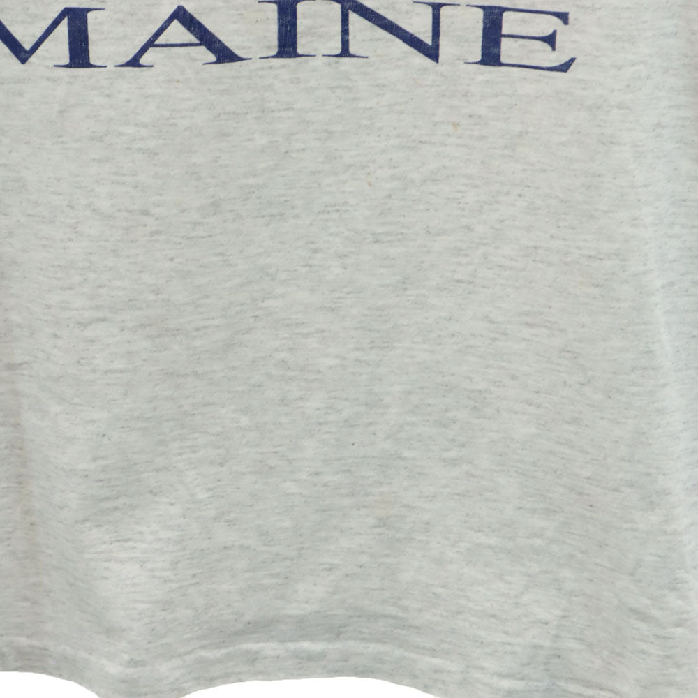 SCI 90s USA製 ヨット 半袖 シングルステッチ オールド Tシャツ L ライトグレー MAINE メンズ