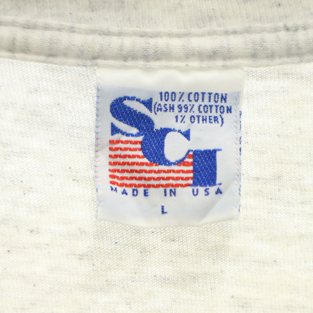 SCI 90s USA製 ヨット 半袖 シングルステッチ オールド Tシャツ L ライトグレー MAINE メンズ