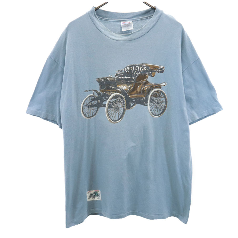 ヘインズ 90s USA製 半袖 シングルステッチ オールド Tシャツ XL ブルーグレー Hanes BEEFY-T メンズ