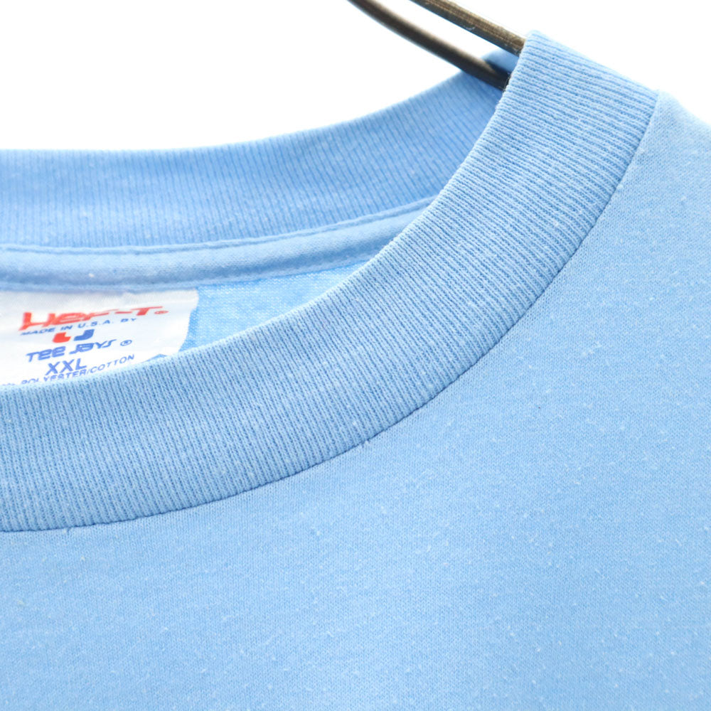HeF-T ヘフト 90s USA製 半袖 シングルステッチ オールド Tシャツ XXL 水色 ビッグサイズ メンズ