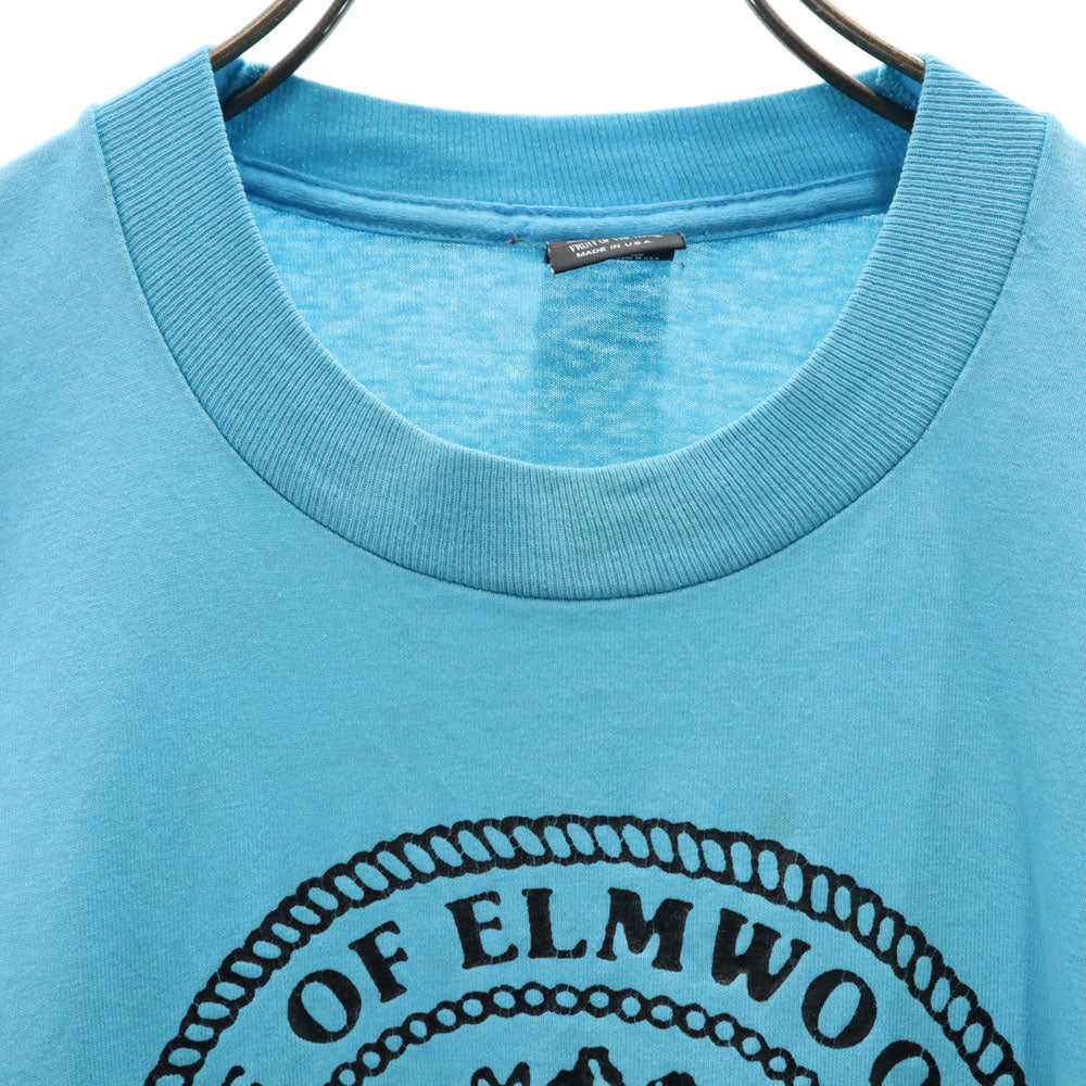 FRUIT OF THE LOOM フルーツオブザルーム 90s USA製 半袖 シングルステッチ オールド Tシャツ 14-16 水色 BEST キッズ