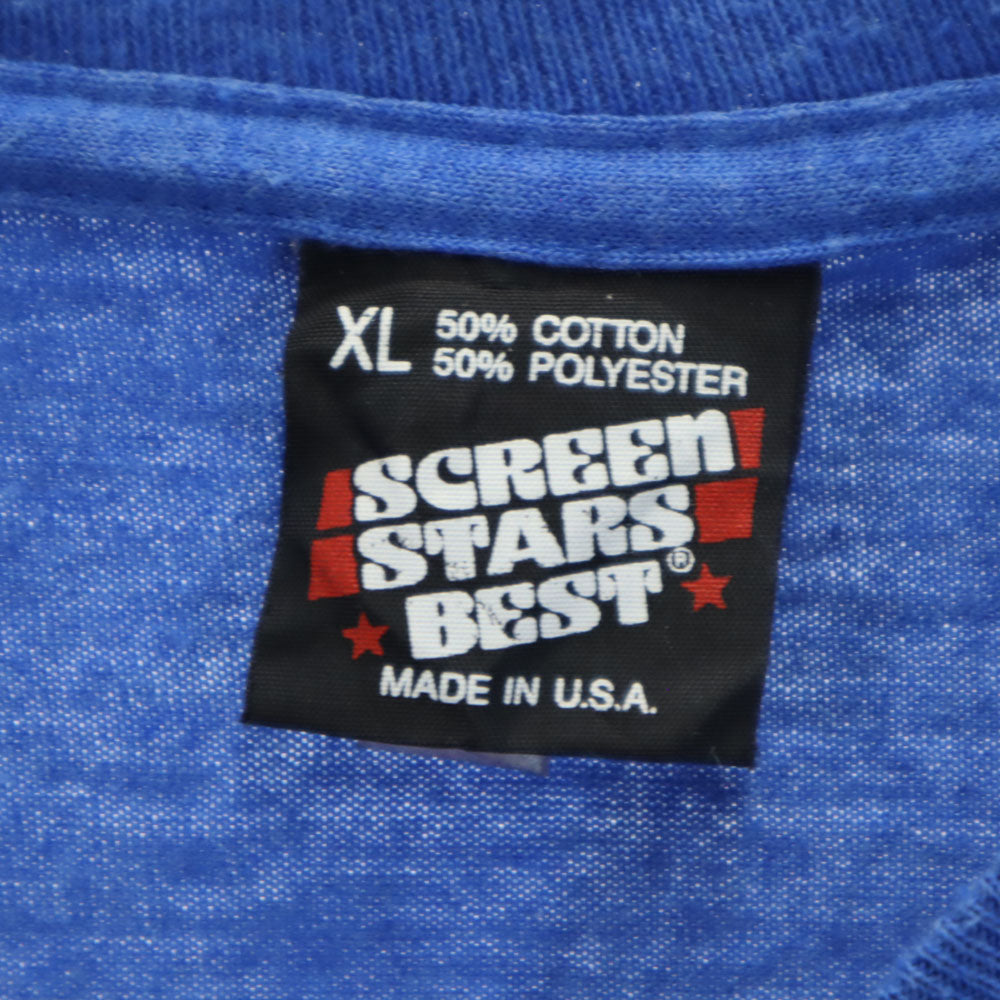 スクリーンスターズベスト 90s USA製 バックプリント 半袖 シングルステッチ オールド Tシャツ XL ブルー SCREEN STARS BEST メンズ