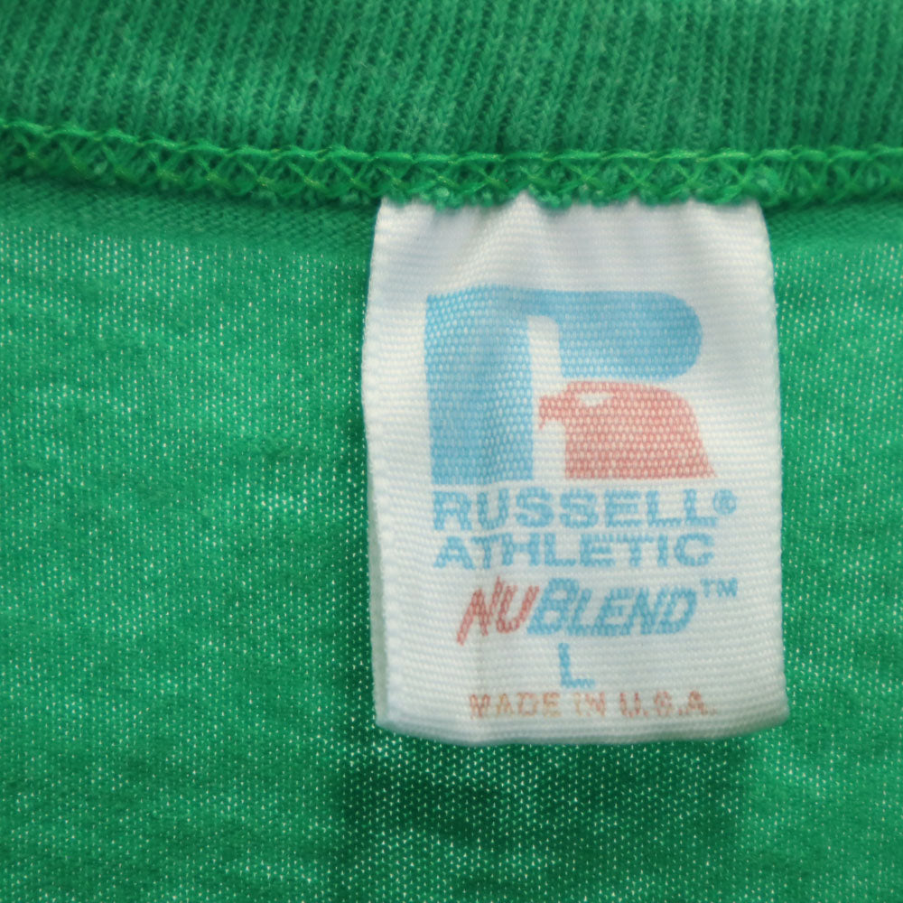 RUSSELL ATHLETIC ラッセルアスレチック 90s USA製 オールド 半袖 シングルステッチ Tシャツ L グリーン メンズ