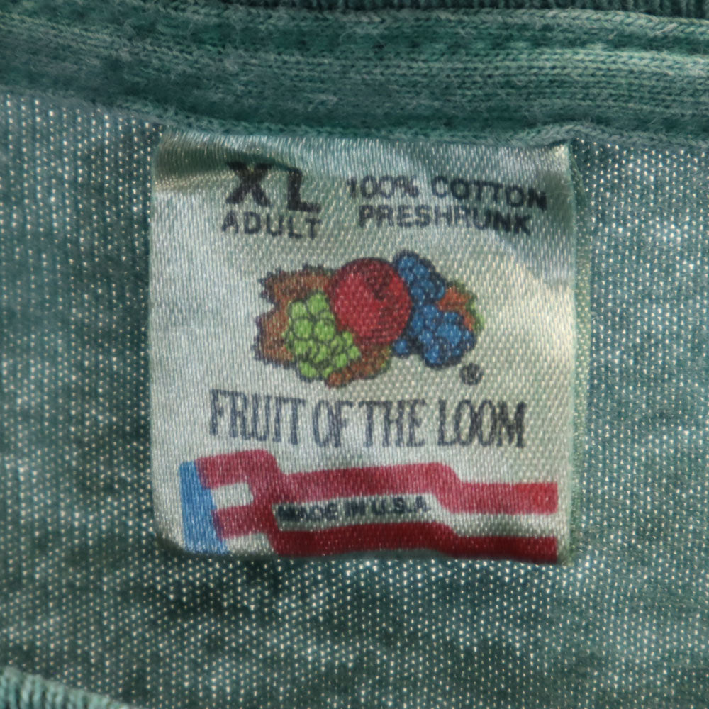 FRUIT OF THE LOOM フルーツオブザルーム 90s USA製 オールド 半袖 シングルステッチ Tシャツ XL グリーン系 メンズ