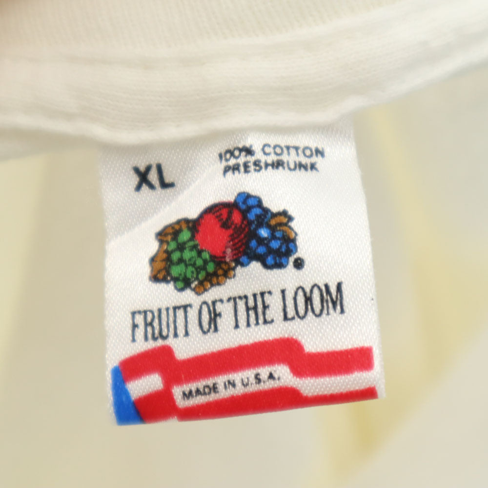 フルーツオブザルーム 90s USA製 オールド 半袖 シングルステッチ Tシャツ XL 白 FRUIT OF THE LOOM メンズ