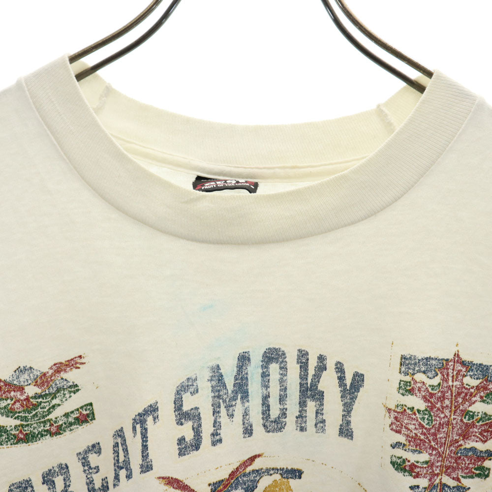 FRUIT OF THE LOOM フルーツオブザルーム 90s USA製 オールド グレート・スモーキー・マウンテンズ 半袖 シングルステッチ Tシャツ L オフホワイト BEST メンズ