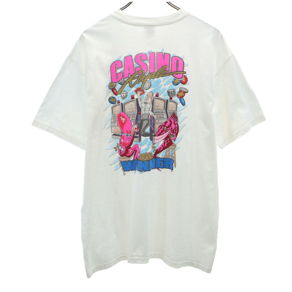 アンヴィル 90s 00s バックプリント カジノ 半袖 オールド Tシャツ L ホワイト anvil CASINO メンズ