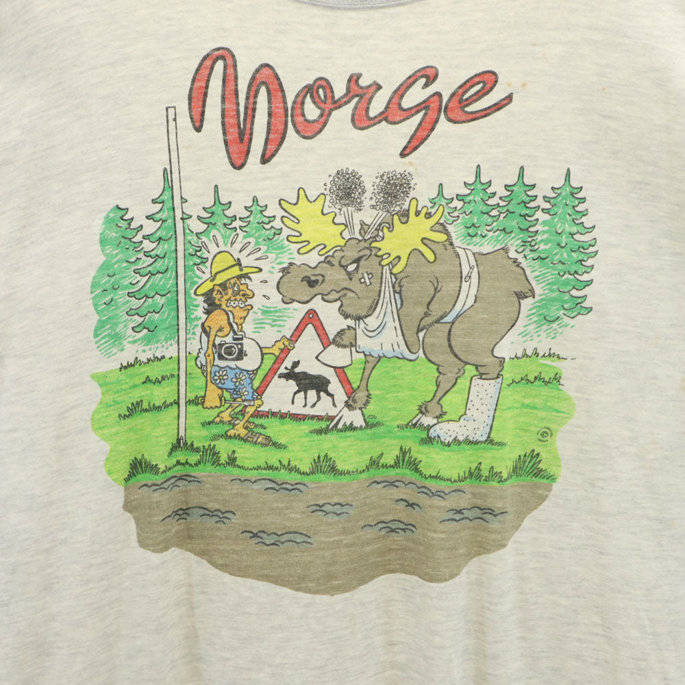 TRACKER 90s アニマル 半袖 オールド Tシャツ XXL グレー TRACKER ビッグサイズ メンズ