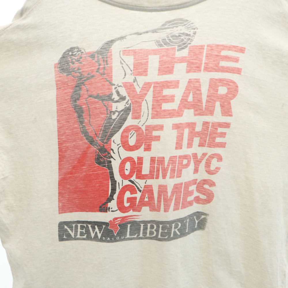 OLD オールド 90s バックプリント 半袖 シングルステッチ Tシャツ オフホワイト メンズ