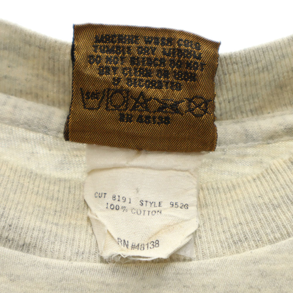 ナツメグ 90s USA製 オールド カレッジプリント 半袖 シングルステッチ Tシャツ XL グレー NUTMEG MICHIGAN メンズ