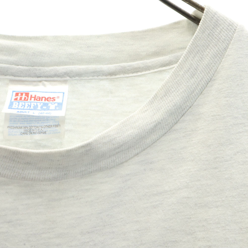 Hanes ヘインズ 90s USA製 オールド 半袖 シングルステッチ Tシャツ L ライトグレー BEEFY-T メンズ