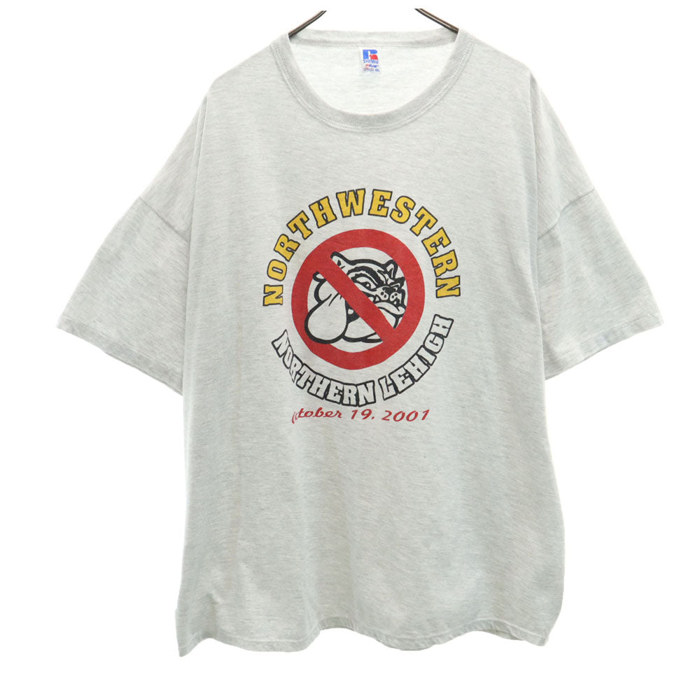 RUSSELL ATHLETIC ラッセルアスレチック 90s USA製 オールド 半袖 シングルステッチ Tシャツ XXL ライトグレー ビッグサイズ メンズ