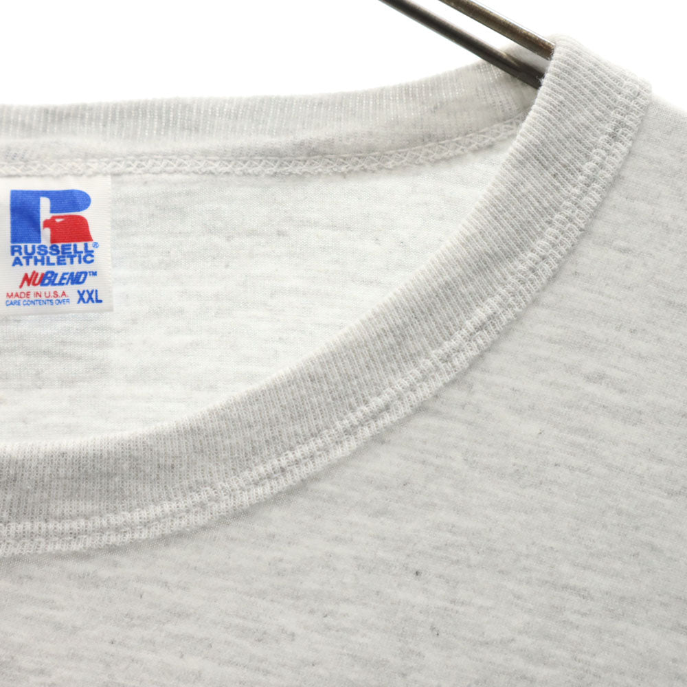 RUSSELL ATHLETIC ラッセルアスレチック 90s USA製 オールド 半袖 シングルステッチ Tシャツ XXL ライトグレー ビッグサイズ メンズ