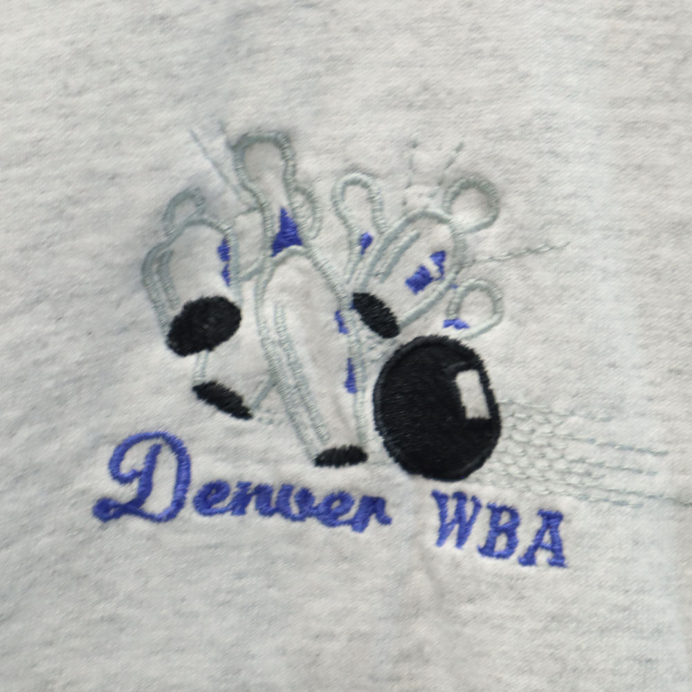 OLD オールド 90s バイカラー 半袖 シングルステッチ ヘンリーネック Tシャツ ライトグレー ボウリング メンズ