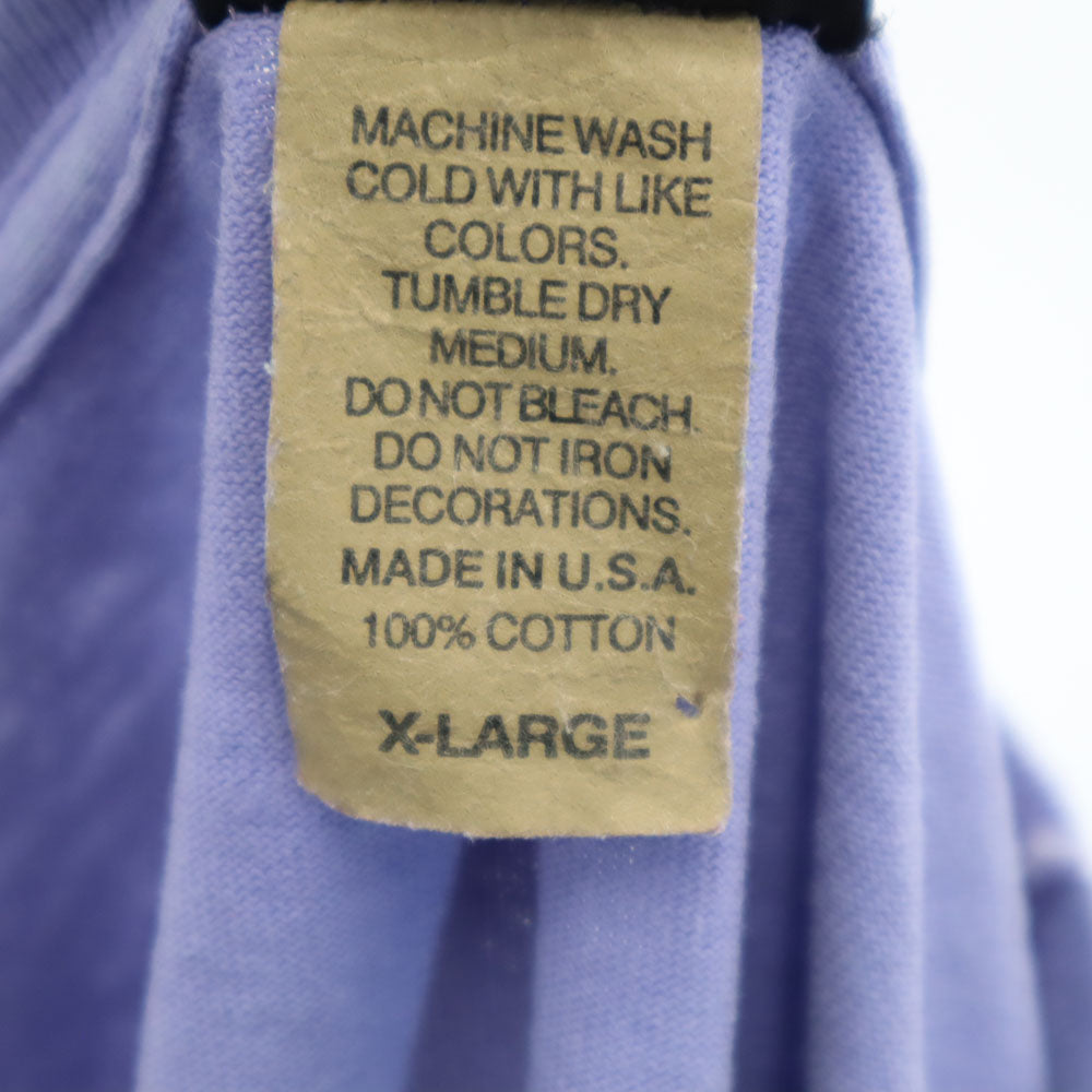 プレーリーマウンテン 90s USA製 オールド プリント 半袖 シングルステッチ Tシャツ XL ラベンダー PRAIRIE MOUNTAIN メンズ