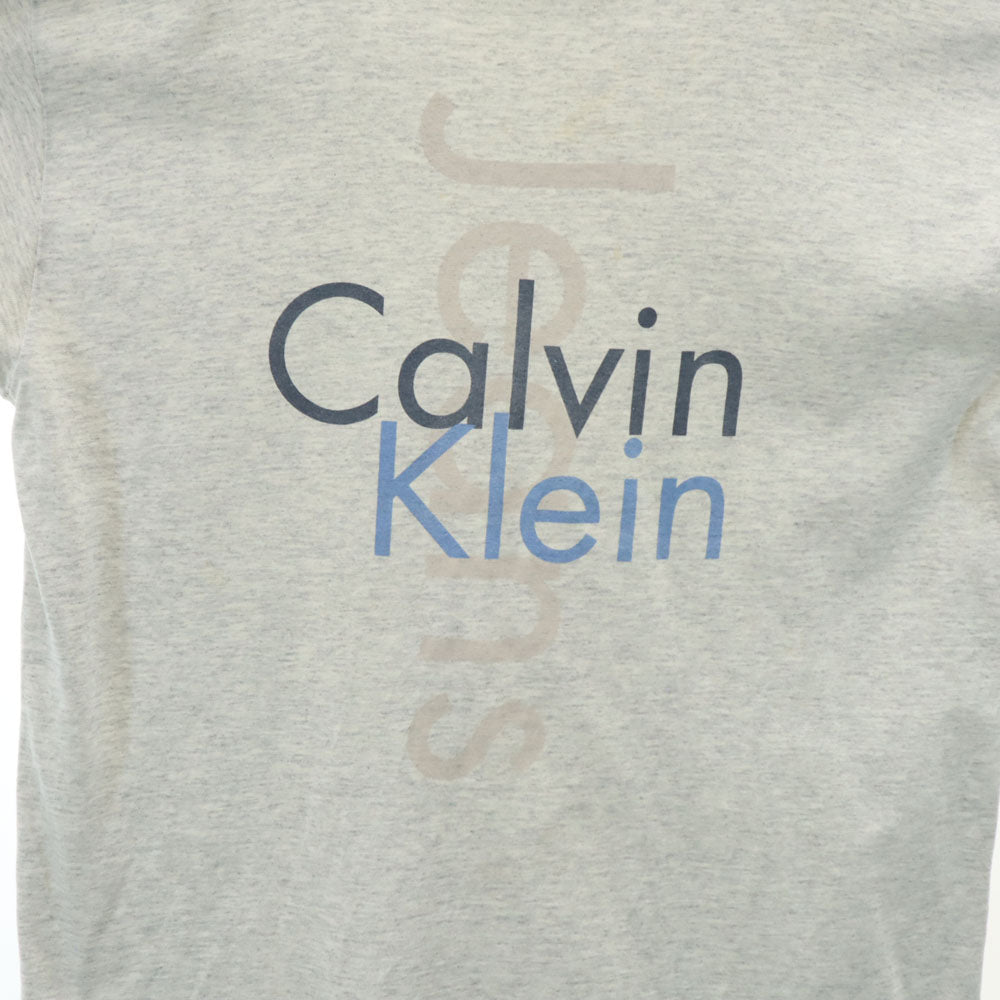 Calvin klein カルバンクライン 90s USA製 オールド ロゴプリント 半袖 シングルステッチ Tシャツ S-M グレー系 メンズ