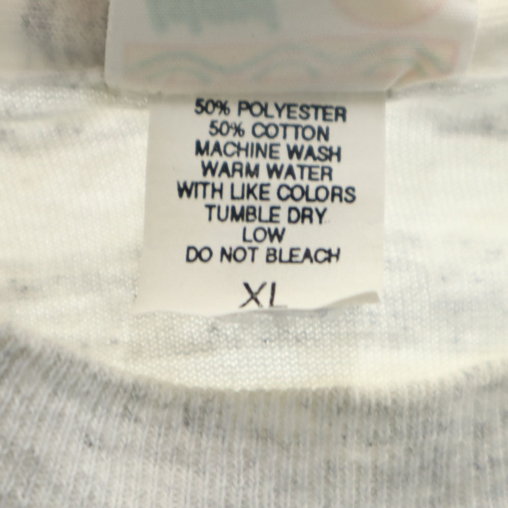 Island Waves 90s ボーダー 半袖 シングルステッチ オールド Tシャツ XL グレー系 メンズ